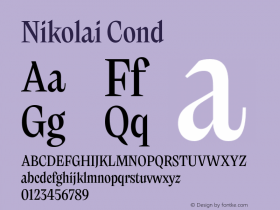 Nikolai Cond Version 1.000 | w-rip DC20200710 Font Sample