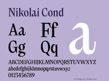 Nikolai Cond Version 1.000 | w-rip DC20200710 Font Sample
