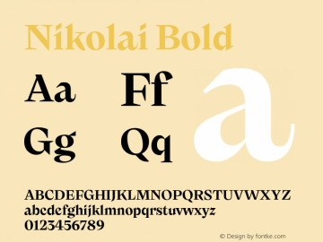 Nikolai Bold Version 1.000 | w-rip DC20200710 Font Sample
