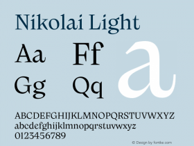 Nikolai Light Version 1.000 | w-rip DC20200710 Font Sample