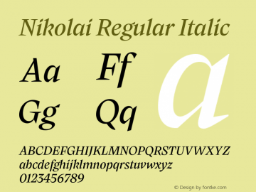 Nikolai Italic Version 1.000 | w-rip DC20200710 Font Sample