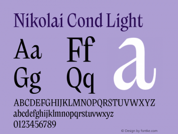 Nikolai Cond Light Version 1.000 | w-rip DC20200710 Font Sample