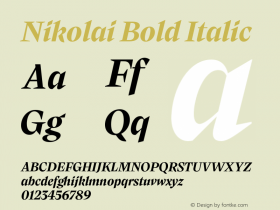 Nikolai Bold Italic Version 1.000 | w-rip DC20200710 Font Sample