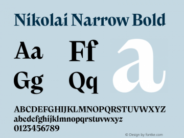 Nikolai Narrow Bold Version 1.000 | w-rip DC20200710 Font Sample