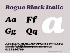 Bogue Black Italic Version 1.000;hotconv 1.0.109;makeotfexe 2.5.65596图片样张