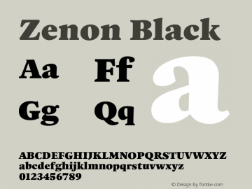 Zenon Black Version 2.000 | w-rip DC20160305 Font Sample