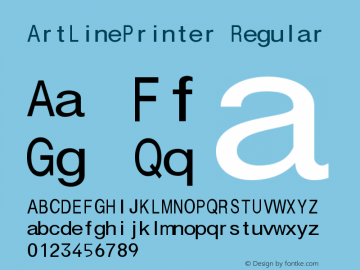 ArtLinePrinter Regular Version 1.00 2003 initial release图片样张