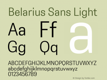Belarius Sans Lt Version 1.001; ttfautohint (v1.8.3)图片样张