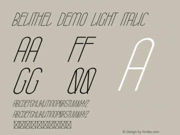 Belithel Demo Light Italic Version 1.001;Fontself Maker 3.5.1图片样张