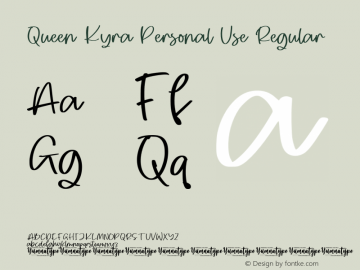 Queen Kyra Personal Use Version 1.00;November 18, 2020;FontCreator 13.0.0.2683 64-bit Font Sample