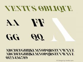 Ventus Oblique Version 1.00;November 25, 2020;FontCreator 12.0.0.2563 64-bit图片样张