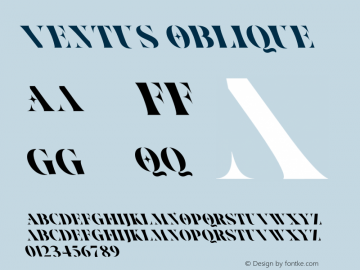 Ventus Oblique Version 1.00;November 25, 2020;FontCreator 12.0.0.2563 64-bit Font Sample