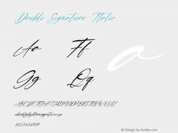 Double Signature Italic Version 1.00;December 2, 2020;FontCreator 12.0.0.2563 64-bit Font Sample