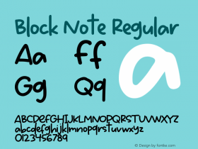 Block Note Version 1.00;December 8, 2020;FontCreator 11.5.0.2430 64-bit Font Sample