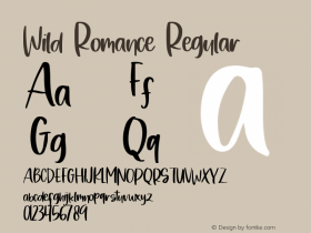 Wild  Romance Version 1.00;December 8, 2020;FontCreator 11.5.0.2430 64-bit Font Sample