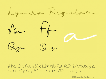 Lynda Version 1.00;December 9, 2020;FontCreator 11.5.0.2422 32-bit Font Sample