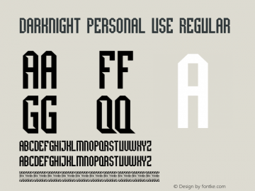 Darknight Personal Use Version 1.00;December 13, 2020;FontCreator 13.0.0.2683 64-bit Font Sample