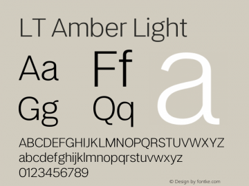 LT Amber Light Version 1.00;December 21, 2020;FontCreator 11.5.0.2422 64-bit图片样张