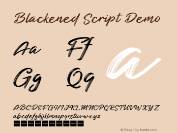 Blackened Script Demo Version 1.005;Fontself Maker 3.5.3图片样张
