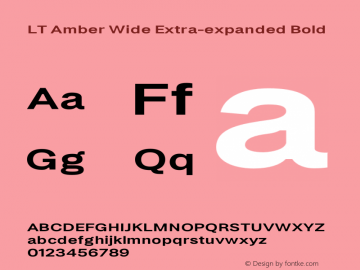 LT Amber Wide Extra-expanded Bold Version 1.00;December 24, 2020;FontCreator 11.5.0.2422 64-bit Font Sample