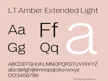 LT Amber Extended Light Version 1.00;December 24, 2020;FontCreator 11.5.0.2422 64-bit图片样张