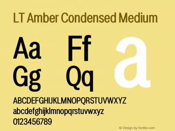 LT Amber Condensed Medium Version 1.00;December 24, 2020;FontCreator 11.5.0.2422 64-bit Font Sample