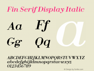 Fin Serif Display Italic Version 1.006图片样张