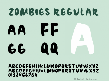 Zombies Version 1.00;January 10, 2021;FontCreator 11.5.0.2430 32-bit Font Sample