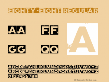 Eighty-Eight Version 1.00;August 12, 2020;FontCreator 11.0.0.2388 64-bit图片样张