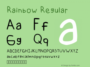 Rainbow Regular Version 001.001 Font Sample