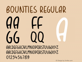 BOUNTIES Version 1.00;January 1, 2021;FontCreator 11.5.0.2430 64-bit Font Sample