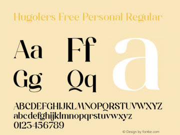 Hugolers Free Personal Regular Version 1.000 Font Sample