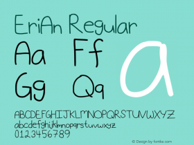 EriAn Regular Version 001.006 Font Sample