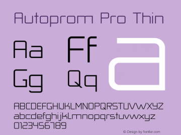 AutopromPro-Thin Version 1.100 | wf-rip DC20200825 Font Sample