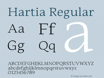 HartiaRegular Version 1.000 | wf-rip DC20200825 Font Sample