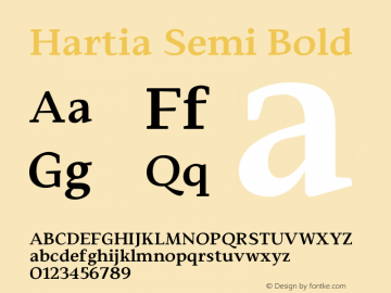 HartiaSemiBold Version 1.000 | wf-rip DC20200825 Font Sample