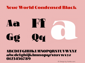 Neue World Condensed Black Version 1.000;hotconv 1.0.109;makeotfexe 2.5.65596图片样张