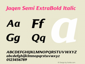 Jaqen Semi ExtraBold Italic Version 001.001 June 2020图片样张