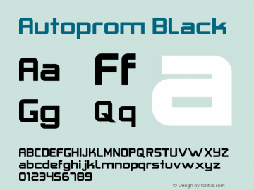 Autoprom-Black Version 1.000 | wf-rip DC20191225 Font Sample
