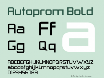 Autoprom-Bold Version 1.000 | wf-rip DC20191225 Font Sample