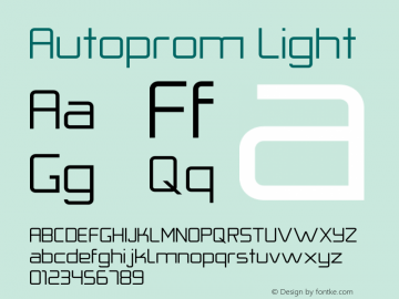 Autoprom-Light Version 1.000 | wf-rip DC20191225 Font Sample