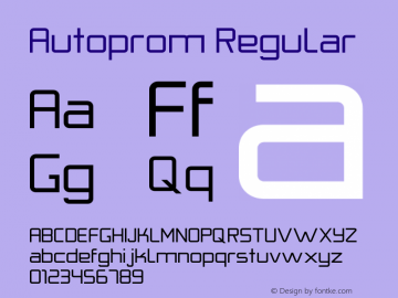 Autoprom-Regular Version 1.000 | wf-rip DC20191225 Font Sample