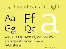 29LT Zarid Sans LC Light Version 1.001;hotconv 1.0.109;makeotfexe 2.5.65596 Font Sample