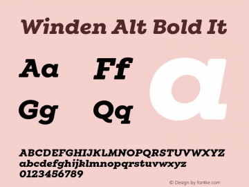 Winden Alt Bold It Version 1.000;hotconv 1.0.109;makeotfexe 2.5.65596 Font Sample