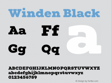 Winden Black Version 1.000;hotconv 1.0.109;makeotfexe 2.5.65596 Font Sample