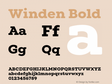 Winden Bold Version 1.000;hotconv 1.0.109;makeotfexe 2.5.65596 Font Sample