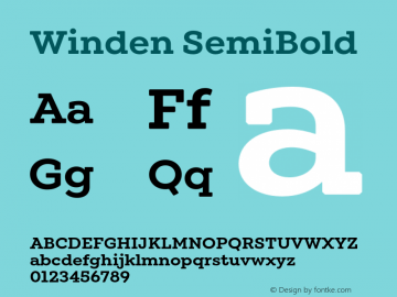 Winden SemiBold Version 1.000;hotconv 1.0.109;makeotfexe 2.5.65596 Font Sample