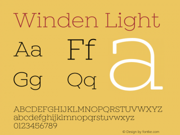 Winden Light Version 1.000;hotconv 1.0.109;makeotfexe 2.5.65596 Font Sample
