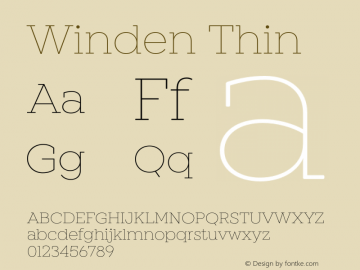 Winden Thin Version 1.000;hotconv 1.0.109;makeotfexe 2.5.65596 Font Sample