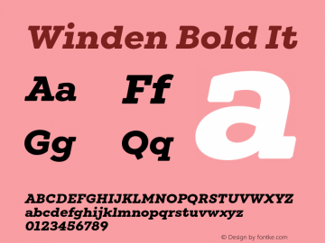 Winden Bold It Version 1.000;hotconv 1.0.109;makeotfexe 2.5.65596 Font Sample